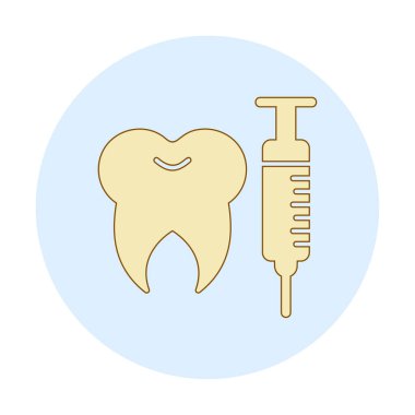 Diş bakımı anestezi ikonu vektör illüstrasyonu 