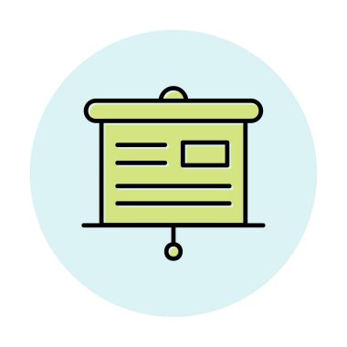 Sunum tahtası simgesi, vektör illüstrasyonu