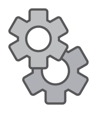 Gears'ı web simgesi, vektör çizim 