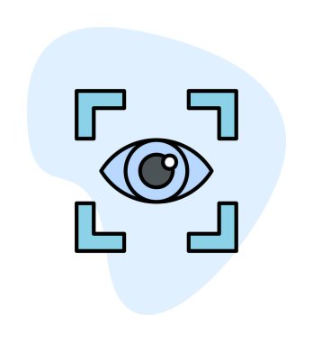 Vizyon düz simgesi, vektör çizim