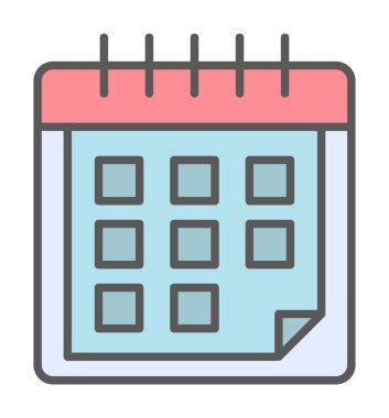 Takvim simgesi, vektör illüstrasyonu basit tasarım