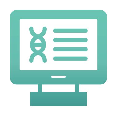 Bilgisayarda kromozom web simgesi. vektör illüstrasyonu