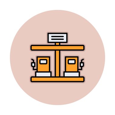 Modern Yakıt İstasyonu simgesinin vektör çizimi                  