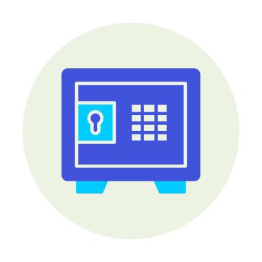 Güvenli kutu simgesi, vektör illüstrasyonu 