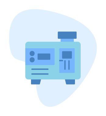 Elektrik jeneratörü satır simgesi çizimi tasarımı