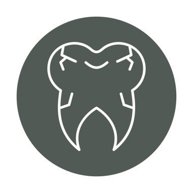 Kırık diş simgesi, vektör illüstrasyonu  