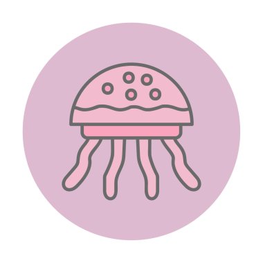 Denizanası. Web simgesi basit illüstrasyon 