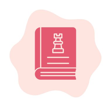 Satranç taşı simgesi, vektör illüstrasyonlu kitap