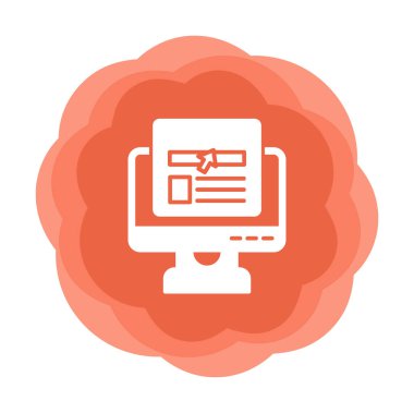 çevrimiçi haber simgesi vektör illüstrasyonu               