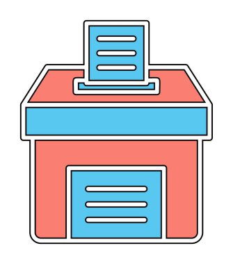 Oy kutusu. taslak vektör simgesi düz illüstrasyon 