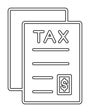 Basit vergi dosyası simgesi, vektör illüstrasyonu