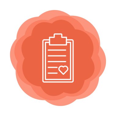 Kalp ikonu vektör illüstrasyonlu Tıbbi Rapor               