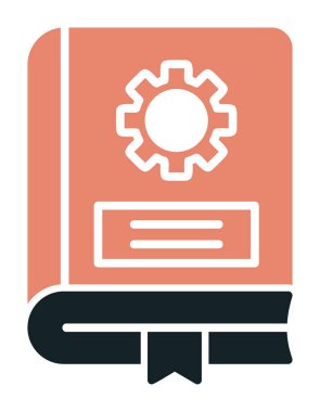 Mekanik kitap düz simgesi, vektör illüstrasyonu 