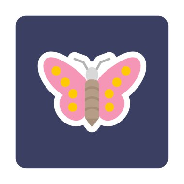 Kelebek Vektör Simgesi Düz Çizim 