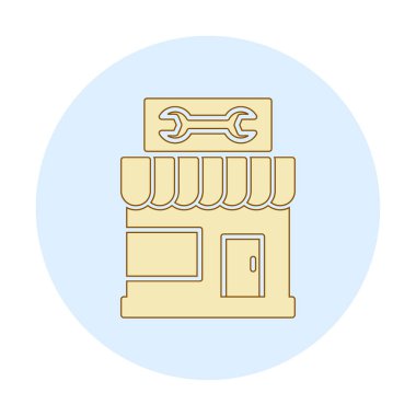 Araba Tamirhanesi ikon vektör çizimi