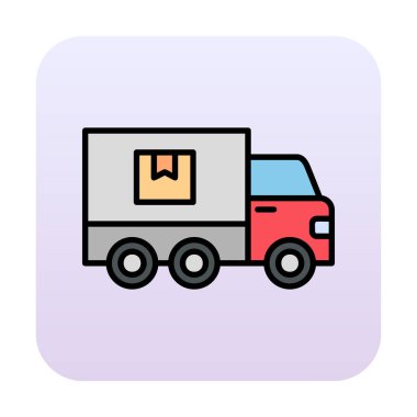 kamyon simgesi, vektör illüstrasyonu