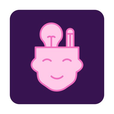 Basit düz yaratıcılık simgesi vektör illüstrasyonu 