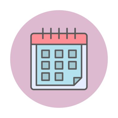 Takvim simgesi, vektör illüstrasyonu basit tasarım