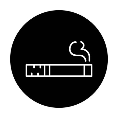 sigara duman simgesi, satır biçimi, vektör illüstrasyonu