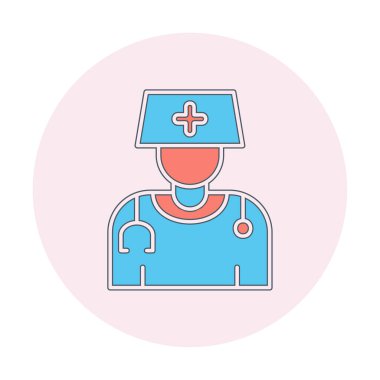Bayan doktor simgesinin vektör çizimi