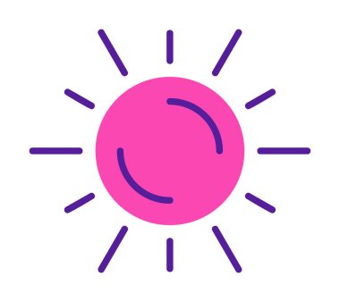 Güneş düz simge vektör çizim