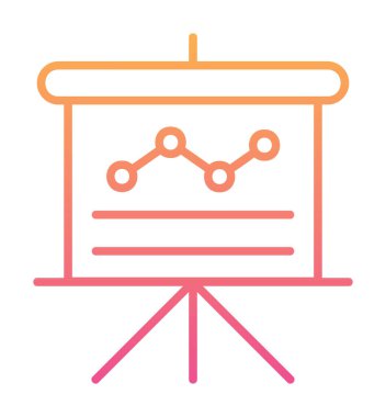 Sunum, grafikli iş tahtası, vektör illüstrasyonu