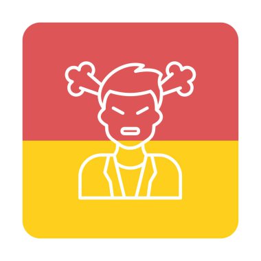 kızgın kişi simgesi, vektör illüstrasyonu basit tasarım