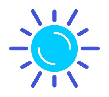 Güneş düz simge vektör çizim