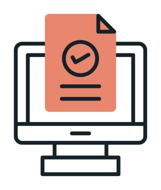 Bilgisayar ekranında web sitesi kayıt simgesi, vektör illüstrasyonu basit tasarım