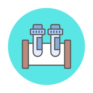 test tüpleri vektör düz renk simgesi 