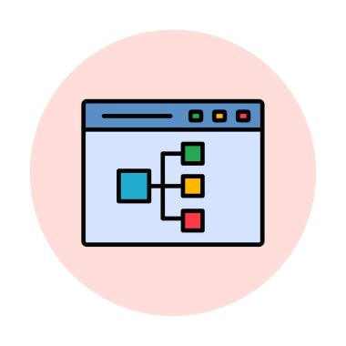 Çevrimiçi Akış Çizelgesi modern simgesinin vektör illüstrasyonu                  