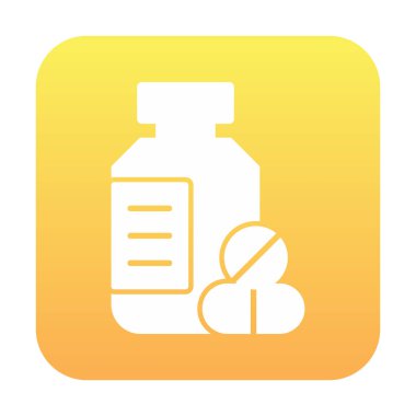 İlaç şişesi, ilaç ikonu, vektör illüstrasyonu                                         