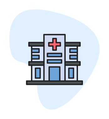 Hastane simgesi, vektör illüstrasyonu