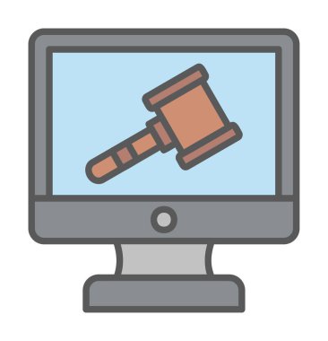 Çevrimiçi açık artırma simgesi, vektör illüstrasyonuName 