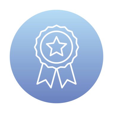  Basit ödül rozet vektörü düz çizgi simgesi