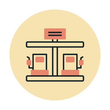 Modern Yakıt İstasyonu simgesinin vektör çizimi                  