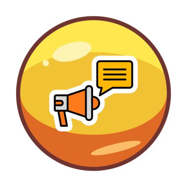 Konuşma baloncuğu vektör illüstrasyonlu megafon