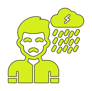 Depresyon konsepti vektör illüstrasyonu