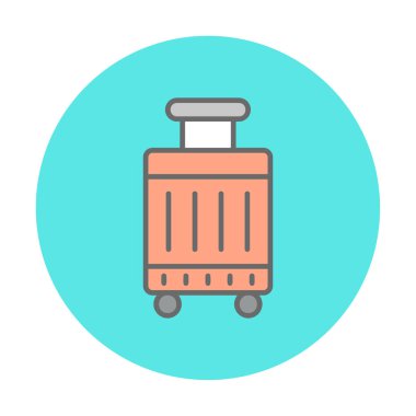 bavul ikonu vektör illüstrasyonu 