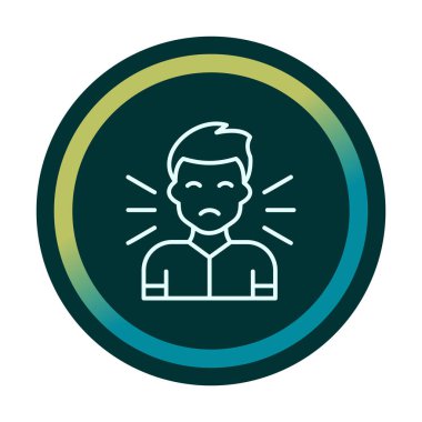 Korkmuş adam simgesi, korku konsepti, vektör illüstrasyonu