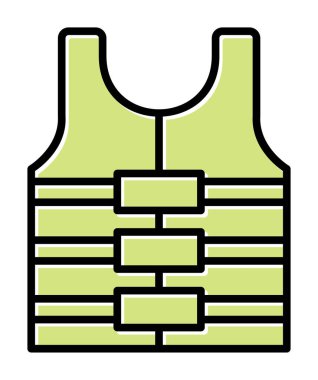 Can yeleği simge vektör çizim