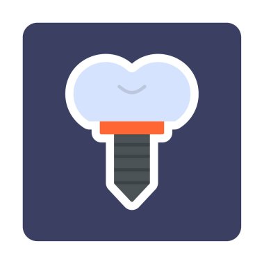 Diş implantı ikon vektör illüstrasyonu