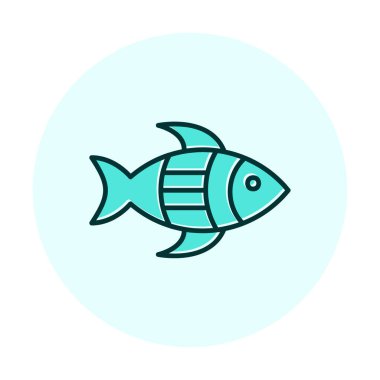 balık yassı simgesi, vektör illüstrasyonu