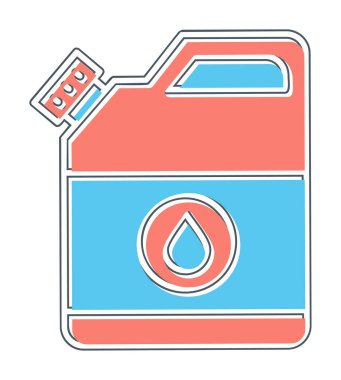 Yağ tenekesi simgesi. Web tasarımı için basit yakıt vektör simgesi çizimi                                