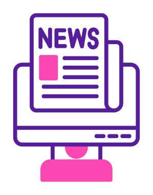 Basit Canlı Haber simgesi, vektör illüstrasyonu