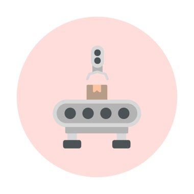 Basit Fabrika Makine simgesi vektör çizimi  