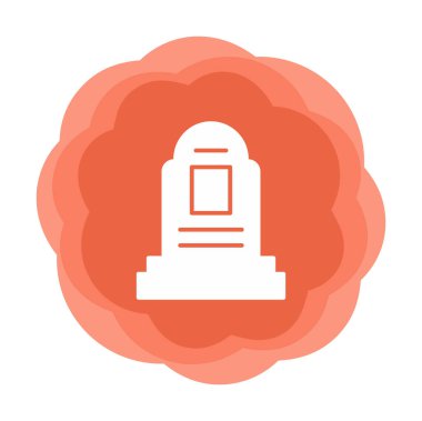 mezar taşı düz simgesi, vektör illüstrasyonu