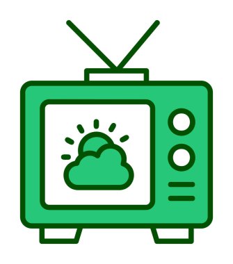 Hava sembollü TV simgesi, vektör illüstrasyonu basit tasarım