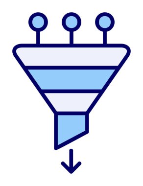 Basit düz huni simgesi vektör çizimi 