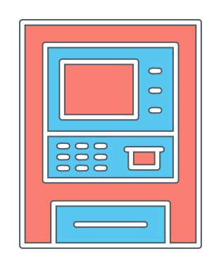 atm simge vektör illüstrasyonu 